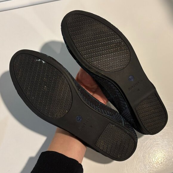 Rothy's Plaid RETIRED sz9 Blue & Green Round Loafer EUC - Picture 3 of 3